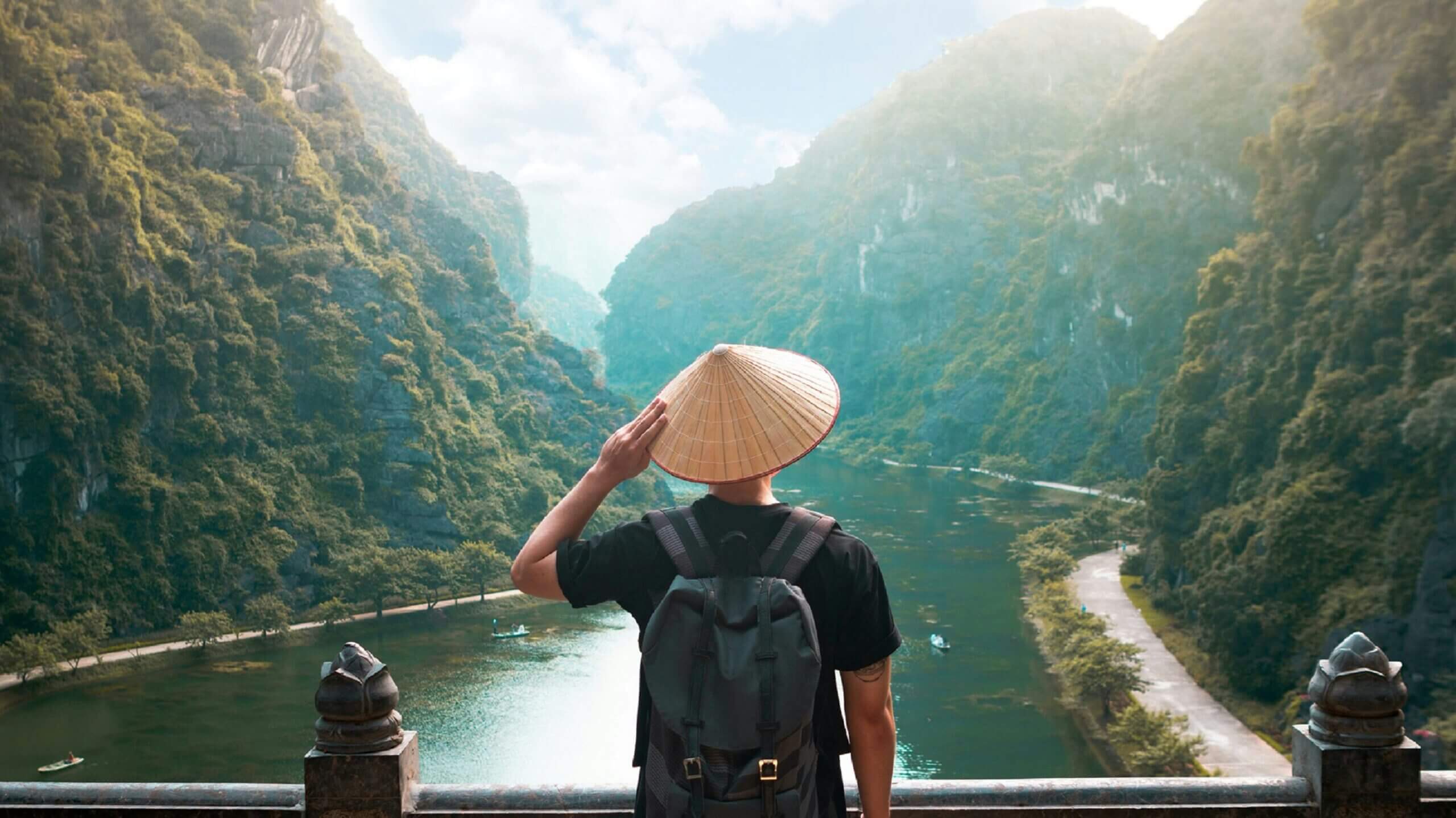Travellers exploring abroad